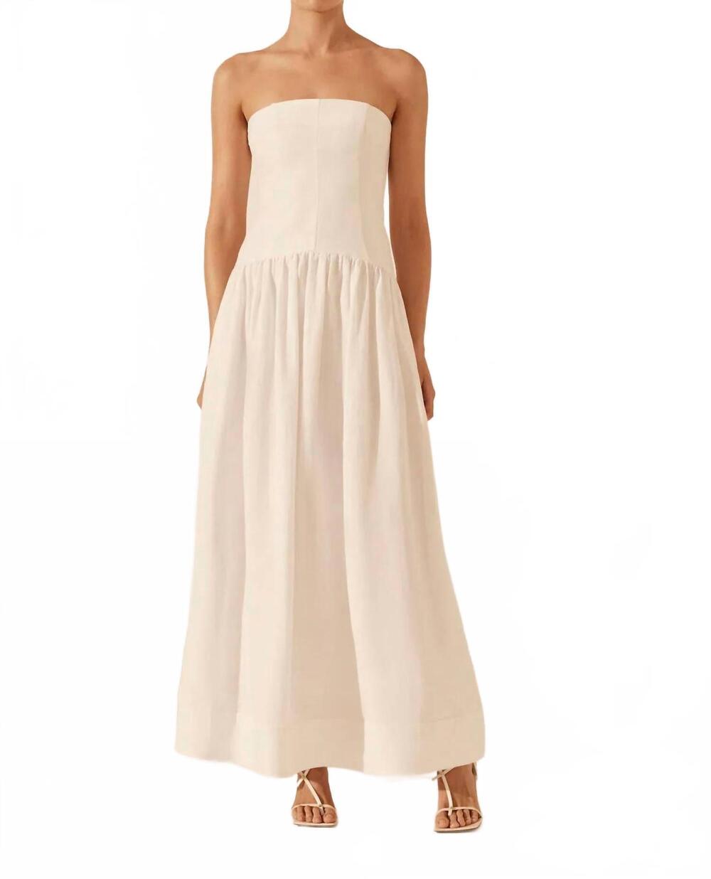 NEW SHONA JOY strapless panelled maxi dress in ivory